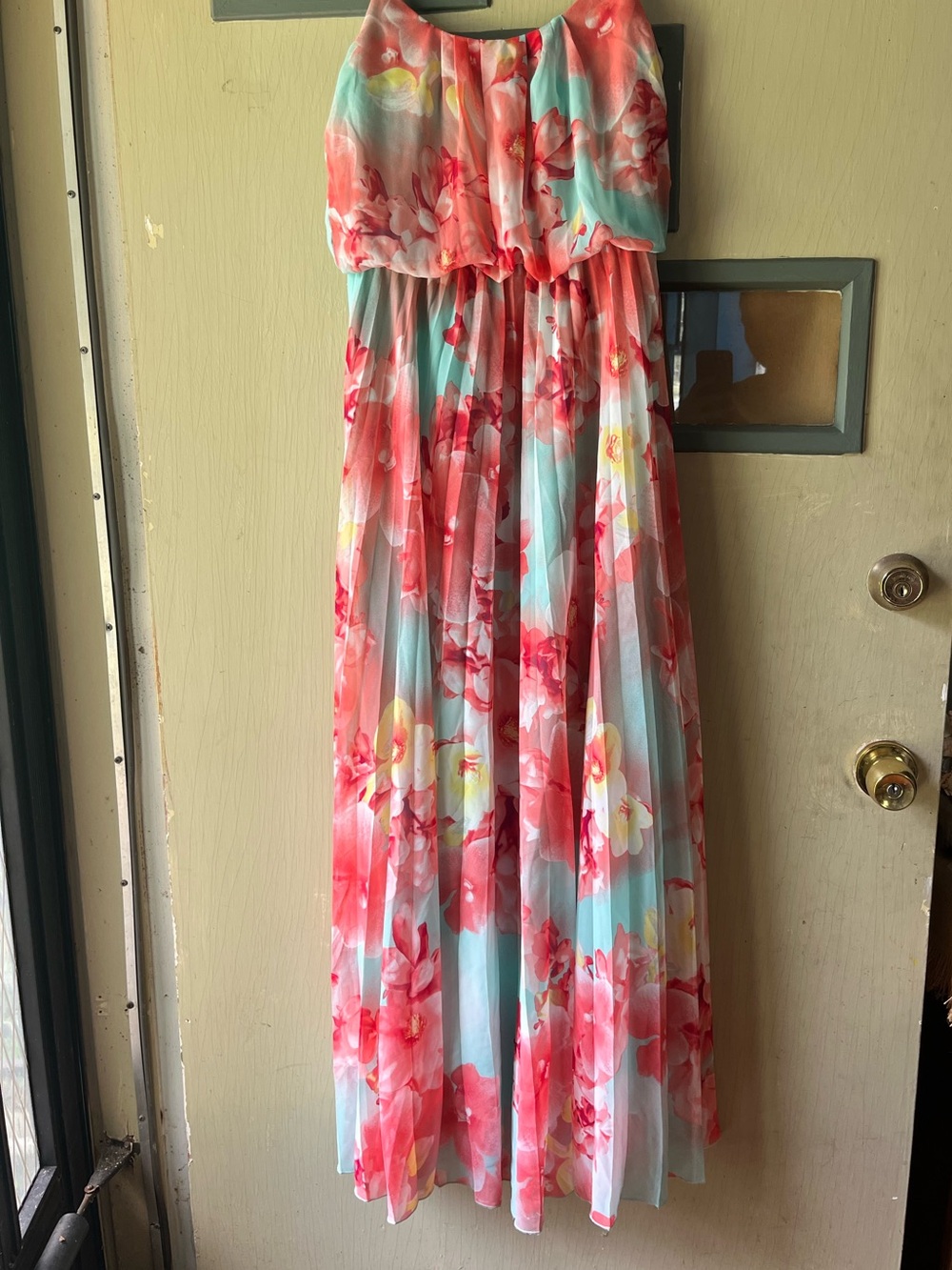 Bisou Bisou Floral Spaghetti-Strap Maxi Dress - Pink & Light Blue
